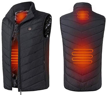 Winter Smart zelfopwarming Vest Katoen gevoerde Kleding Effen Kleur Mouwloos Vest mannen USB Opladen Plus Fluwelen jas heren XL / XXL