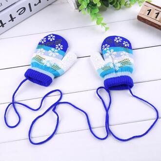 Winter Sneeuwvlok Kinderen Handschoenen Kids Childrens Warm LanyardGloves Hele Bedekt Knit Mittens Thicken Meisje Handschoenen y102 type 3