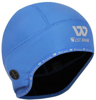 Winter Sport Schedel Caps Winddicht En Warm Fiets Helm Cap Thermische Onder Helm Fietsen Hoofd Hoed Voor Hardlopen Fietsen Wandelen Blauw