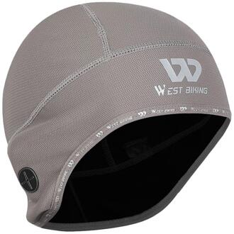 Winter Sport Schedel Caps Winddicht En Warm Fiets Helm Cap Thermische Onder Helm Fietsen Hoofd Hoed Voor Hardlopen Fietsen Wandelen Grijs