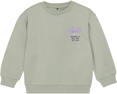 winter sweater meisjes - groen - backprint - maat 140