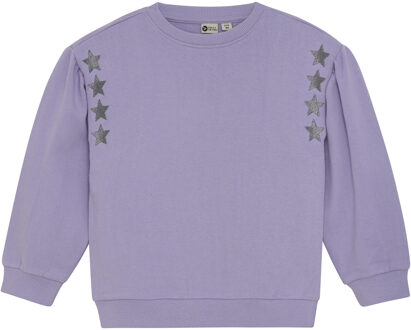 winter sweater meisjes - paars - borduursel op mouw - maat 140