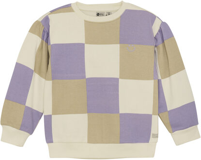 winter sweater meisjes - paars - geruit - maat 104