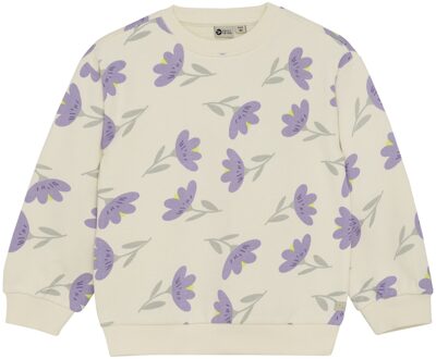 winter sweater meisjes - wit - bloemen - maat 116