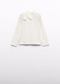 winter sweater meisjes - wit - coltrui - gebreid - Maat 110