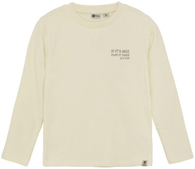 winter t-shirt jongens - wit - longsleeve/backprint - maat 104