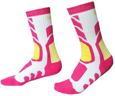 Winter Thermische Ski Sokken Kinderen Katoen Snowboard Fietsen Sokken Super Warme Dikke Skiën Sokken Jongens en Meisjes Outdoor Sport Sokken Roze / EU 27 to 30