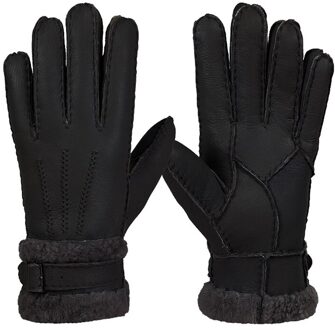 Winter Thicken Warm Mens Vijf Vinger Handschoenen Pu Leer Plus Fluwelen Pols Sneeuw Dag Warmer Mittens Handschoenen Waterdicht Xmas 11