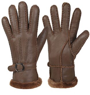 Winter Thicken Warm Mens Vijf Vinger Handschoenen Pu Leer Plus Fluwelen Pols Sneeuw Dag Warmer Mittens Handschoenen Waterdicht Xmas 9