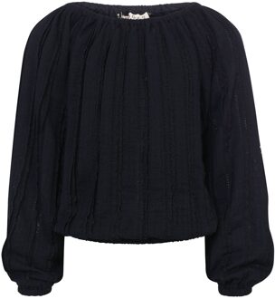 winter top kant meisjes - navy blauw - maat 128