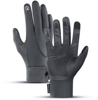 Winter Touchscreen Handschoenen Winddicht Warme Handschoenen Waterbestendig Thermische Katoen Antislip Handschoenen Unisex grijs / L