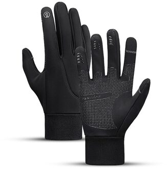 Winter Touchscreen Handschoenen Winddicht Warme Handschoenen Waterbestendig Thermische Katoen Antislip Handschoenen Unisex zwart / L