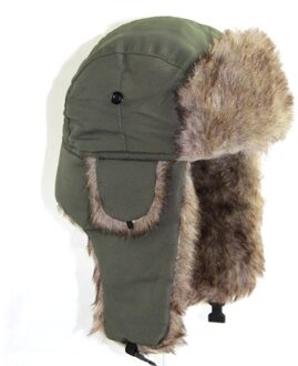 Winter Trapper Aviator Trooper Hoed Stijl Volwassen Mannen Warm Patchwork Ski Hoed Unisex Gehoorbescherming Winter Cap groen