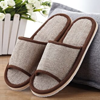 Winter Unisex Pure Kleur Koppels Womens Mens Casual Zachte Pluche Thuis Slippers Indoor Vloer Slaapkamer Platte Schoenen Sandalen koffie / 44