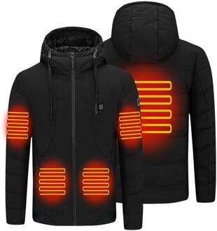 Winter Usb Elektrische Verwarming Jas 5 Verwarming Zones Winddicht Warm Skipak Ski Jas Jas Koorts Kleding Hooded Verwarmde Jas XXXL