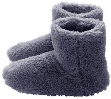 Winter Usb Heater Voet Schoenen Pluche Warm Elektrische Slippers Voeten Verwarmd Wasbare Paar Warme Schoenen grijs for heren
