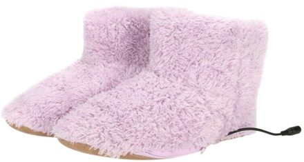 Winter Usb Warmer Voet Schoenen Pluche Warm Elektrische Slipper Voeten Warmte Wasbare Mannen/Vrouwen NIN668 roze