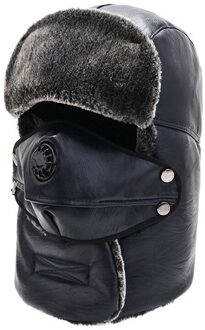 Winter Verdikking Plus Fluwelen Lei Feng Hoed Mannen En Vrouwen Outdoor Oor Bescherming Fietsen Hoed Winddicht Masker marine blauw