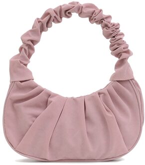Winter Vrouwen Cloud Zakken Zachte Corduroy Kleine Schoudertassen Geplooide Handtassen Vrouwelijke Portemonnees Avond Party Clutch roze