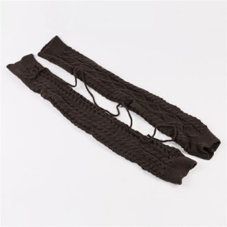 Winter Vrouwen Lange Beenwarmers Gebreide Knie Hoge Stocking Effen Thermische Beenwarmers Dames Beenwarmers donker grijs