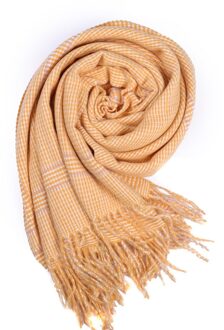 Winter Vrouwen Sjaal Vrouwen Effen Plaid Sjaal Pashmina Sjaal Wrap Sjaal Deken Sjaals En Wraps Vrouwelijke Shawl Geel