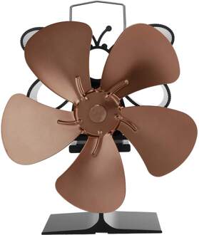 Winter Warm 5 Blades Haard Ventilator Kachel Ventilator Grote Air Volume Eco Vriendelijke Warmte Aangedreven Stille Ventilator Efficiënte Warmteverdeling bruin