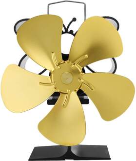 Winter Warm 5 Blades Haard Ventilator Kachel Ventilator Grote Air Volume Eco Vriendelijke Warmte Aangedreven Stille Ventilator Efficiënte Warmteverdeling goud
