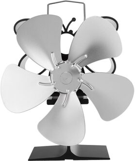 Winter Warm 5 Blades Haard Ventilator Kachel Ventilator Grote Air Volume Eco Vriendelijke Warmte Aangedreven Stille Ventilator Efficiënte Warmteverdeling zilver