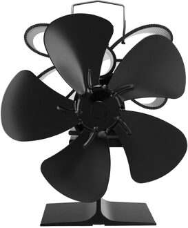 Winter Warm 5 Blades Haard Ventilator Kachel Ventilator Grote Air Volume Eco Vriendelijke Warmte Aangedreven Stille Ventilator Efficiënte Warmteverdeling zwart