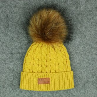 Winter Warm Baby Hoed Bont Pompom Gebreide Baby Meisjes Jongens Hat Cap Baby Peuter Kinderen Hoed Beanie Kids Kinderen Caps motorkap 2