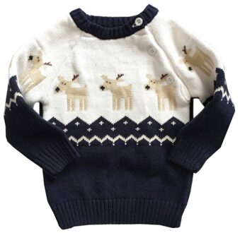 Winter Warm Baby Trui Zuigeling Jongen Meisje Kerst Elanden Trui Lange Mouw Trui Forborn Peuter Kleding B / 18m