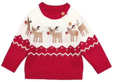 Winter Warm Baby Trui Zuigeling Jongen Meisje Kerst Elanden Trui Lange Mouw Trui Forborn Peuter Kleding R / 12m