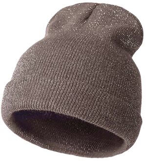 Winter Warm Bronzing Goud Zilver Beanie Hoed Vrouwen Thermische Gebreide Cap Vrouwelijke Hip Hop Effen Kleur Katoen Breien Oudoor Hoeden CS