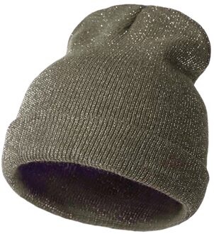 Winter Warm Bronzing Goud Zilver Beanie Hoed Vrouwen Thermische Gebreide Cap Vrouwelijke Hip Hop Effen Kleur Katoen Breien Oudoor Hoeden LVS