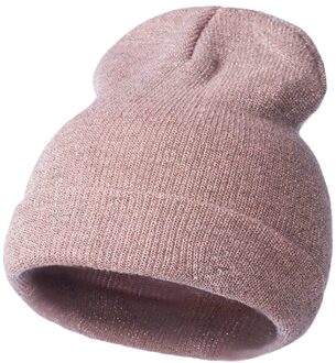 Winter Warm Bronzing Goud Zilver Beanie Hoed Vrouwen Thermische Gebreide Cap Vrouwelijke Hip Hop Effen Kleur Katoen Breien Oudoor Hoeden PS
