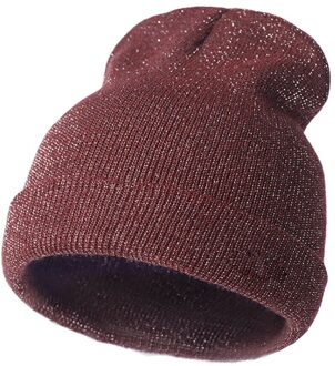 Winter Warm Bronzing Goud Zilver Beanie Hoed Vrouwen Thermische Gebreide Cap Vrouwelijke Hip Hop Effen Kleur Katoen Breien Oudoor Hoeden RS