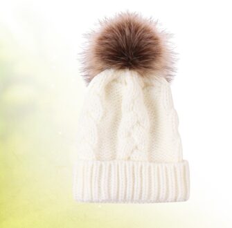 Winter Warm Gebreide Muts Schattige Kinderen Hoed Baby Haak Beanie Cap Acryl Fiber Hat (Zwart) wit