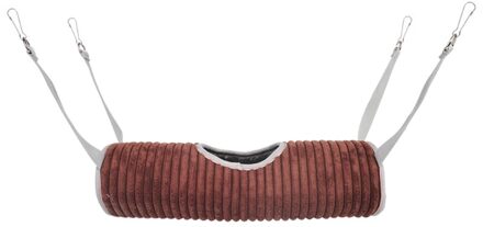 Winter Warm Hamster Tunnel Hangmat Voor Kleine Dieren Suiker Zweefvliegtuig Buis Swing Bed Nest Slapen Bed Rat Fret Speelgoed Kooi donker bruin