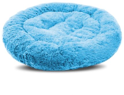 Winter Warm Hond Kat Slaapzak Kalmerende Slapen Korte Pluche Zachte Huisdier Bed Ademend Eenvoudige Hond Bedden Multicolor Matten blauw