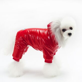 Winter Warm Hond Overalls Kleine Hond Kleding Huisdier Jumpsuit Waterdichte Puppy Hond Jas Winddicht Chihuahua Kleding Vier Poten rood / XL