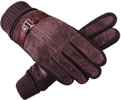 Winter Warm Houden Handschoenen Mode Mannen Rijden Warm Houden Punt Vinger Winddicht Winter Sport Handschoenen Ondersteuning bruin
