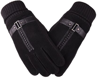 Winter Warm Houden Handschoenen Mode Mannen Rijden Warm Houden Punt Vinger Winddicht Winter Sport Handschoenen Ondersteuning zwart