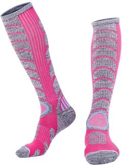 Winter Warm Lange Thermische Katoen Hoge Prestaties Ski Snowboard Boot Sokken Voor roze M