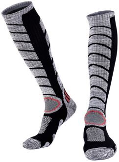 Winter Warm Lange Thermische Katoen Hoge Prestaties Ski Snowboard Boot Sokken Voor zwart L