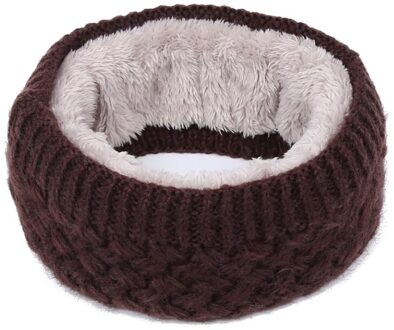 Winter Warm Mannen En Vrouwen Bib Effen Kleur Wollen Gebreide Plus Fluwelen Dikke Kraag Europese En Amerikaanse Sjaals C