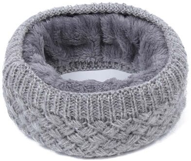 Winter Warm Mannen En Vrouwen Bib Effen Kleur Wollen Gebreide Plus Fluwelen Dikke Kraag Europese En Amerikaanse Sjaals H