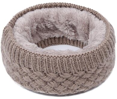 Winter Warm Mannen En Vrouwen Bib Effen Kleur Wollen Gebreide Plus Fluwelen Dikke Kraag Europese En Amerikaanse Sjaals QH