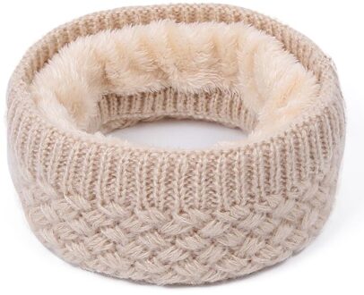 Winter Warm Mannen En Vrouwen Bib Effen Kleur Wollen Gebreide Plus Fluwelen Dikke Kraag Europese En Amerikaanse Sjaals