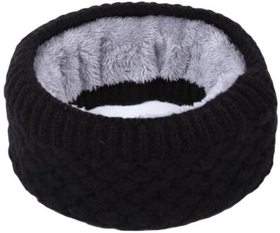 Winter Warm Mannen En Vrouwen Bib Effen Kleur Wollen Gebreide Plus Fluwelen Dikke Kraag Europese En Amerikaanse Sjaals