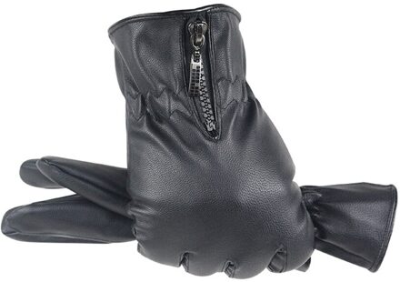 Winter Warm Mens Luxe Pu Leer Super Rijden Kasjmier Handschoenen Outdoors Winddicht Waterdichte Solid Warm Handschoen Accessoires